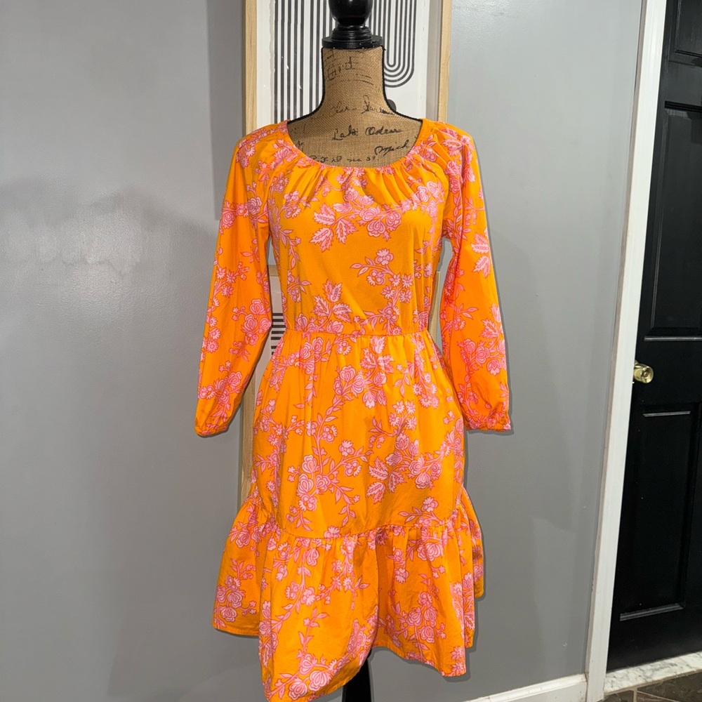 J.Crew Floral Orange Dress with Pockets!